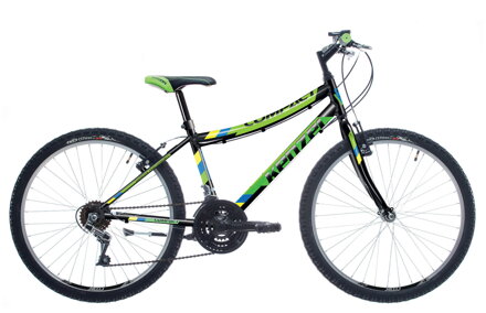bicykel KENZEL COMPACT RF24 boy matná čierna / zelená