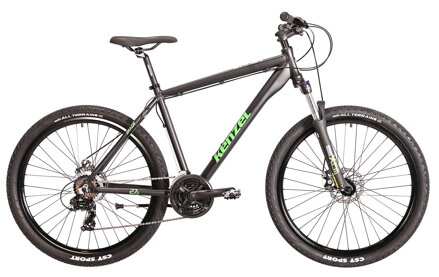 bicykel KENZEL SHADE MEN 29´´ matná čierna / zelená