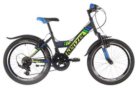 bicykel KENZEL WIND SF20 matná čierna / zelená
