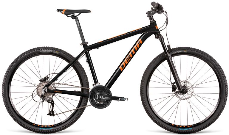 bicykel DEMA PEGAS 1 LTD black-orange, Veľkosť rámu 15´´