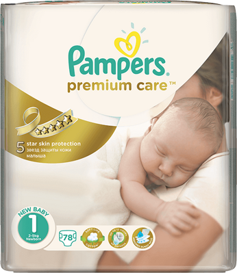 plienky PAMPERS Premium Care 1 NEWBORN, 78 ks