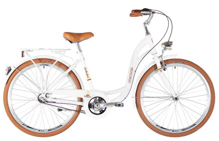 bicykel KENZEL BELLISSIMA CLASSIC 3SPD perleť biela / hnedá