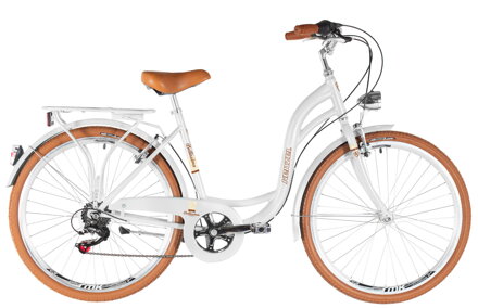 bicykel KENZEL BELLISSIMA ROYAL 6SPD perleť biela / hnedá