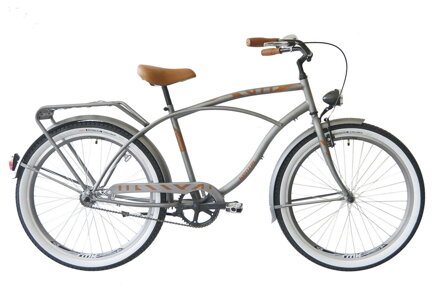 bicykel KENZEL DEROCCA CEREMONY 1SPD matná metallic / hnedá