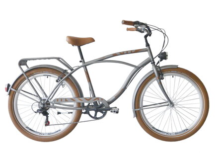 bicykel KENZEL DEROCCA ROYAL 6SPD matná metallic / hnedá