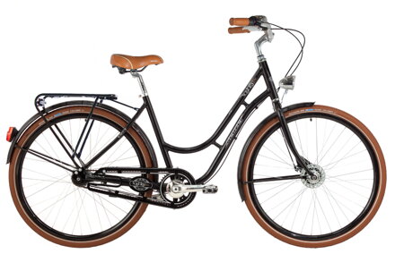 bicykel KENZEL NOSTALGIC DELUXE 3SPD lesklá čierna / biela