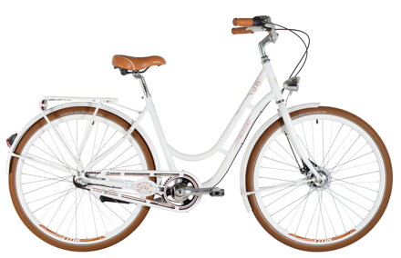bicykel KENZEL NOSTALGIC DELUXE 3SPD biela / hnedá