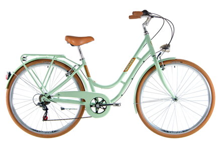 bicykel KENZEL NOSTALGIC ROYAL 6SPD pistáciová / hnedá