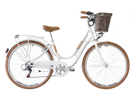 bicykel KENZEL NOSTALGIC ROYAL 6SPD biela / hnedá