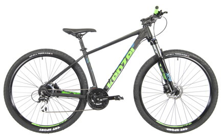 bicykel KENZEL Q KJU: 100 27,5´´ matná čierna / zelená
