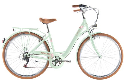 bicykel KENZEL SIGNORA ROYAL 6SPD perleť pistáciová / hnedá