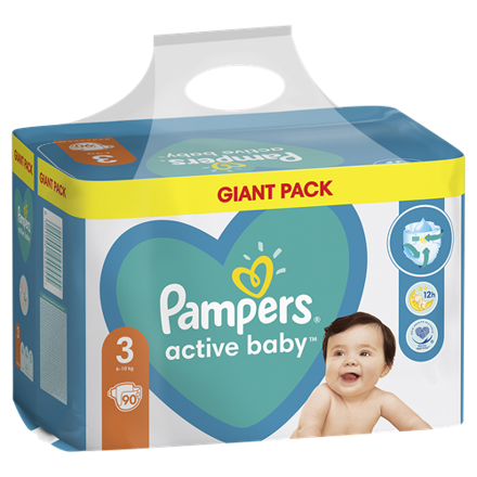 Plienky Pampers Active Baby Plienky Veľkosť 3, 6kg-10kg