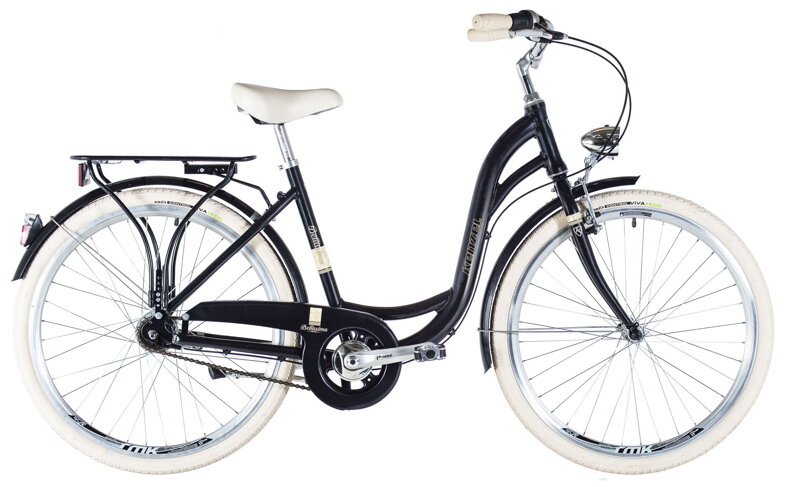 bicykel KENZEL BELLISSIMA CLASSIC 3SPD perleť čierna / béžová bicykel KENZEL BELLISSIMA CLASSIC 3SPD perleť čierna / béžová