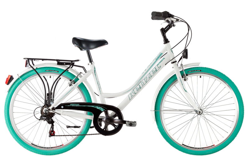 bicykel KENZEL BOULEVARD ROYAL 6SPD biela / tyrkysová bicykel KENZEL BOULEVARD ROYAL 6SPD biela / tyrkysová