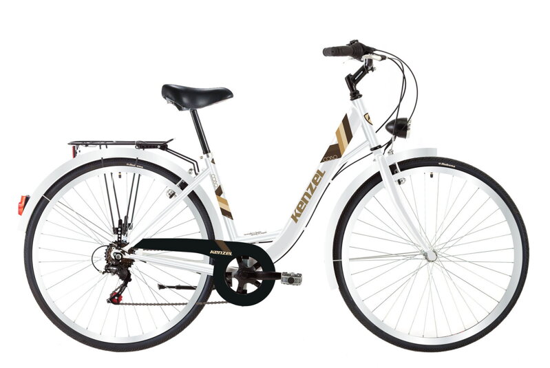 bicykel KENZEL CORSO ROYAL 6SPD biela / hnedá bicykel KENZEL CORSO ROYAL 6SPD biela / hnedá