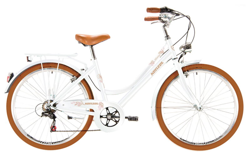 bicykel KENZEL MISSY ROYAL 6SPD biela / hnedá bicykel KENZEL MISSY ROYAL 6SPD biela / hnedá