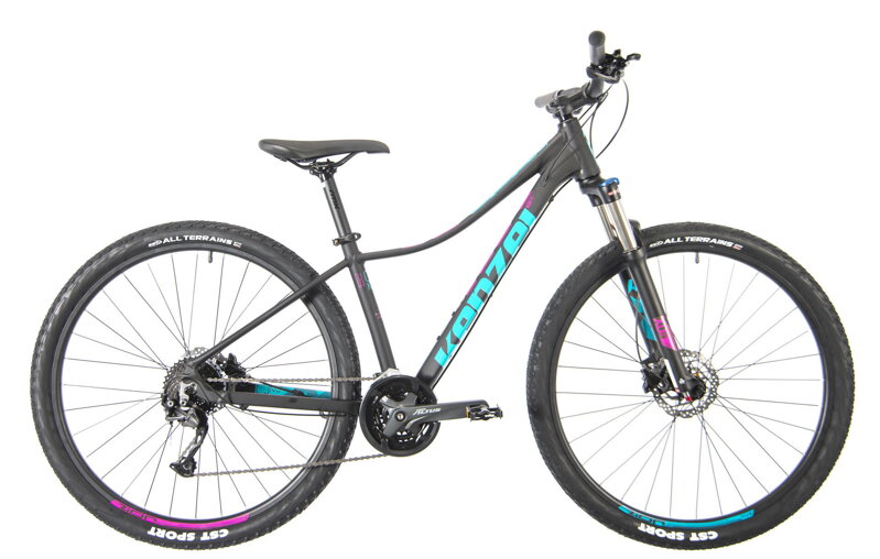 bicykel KENZEL Q KJU: 300 27,5´´ women matná čierna / tyrkysová bicykel KENZEL Q KJU: 300 27,5´´ women matná čierna / tyrkysová