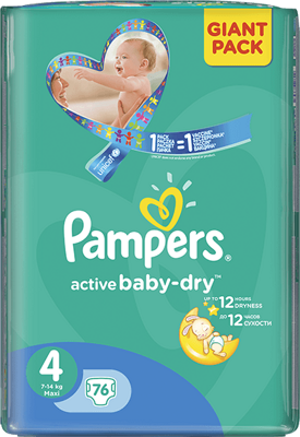 plienky PAMPERS Active Baby 4 MAXI, 76 ks