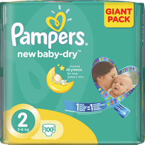 plienky PAMPERS New Baby-dry MINI 2, 100 ks