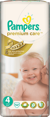 Pampers Premium care 4 maxi 7-18kg 52ks