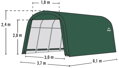 plachtová garáž SHELTERLOGIC 3,7 x 6,1 m - 62760EU
