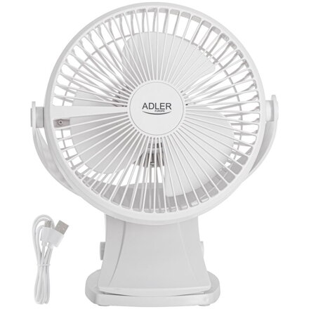 Stolový ventilátor s klipom Adler AD 7342 biely
