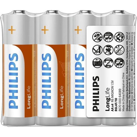 Batéria Philips LONGLIFE R6 1.5V   "TRAY