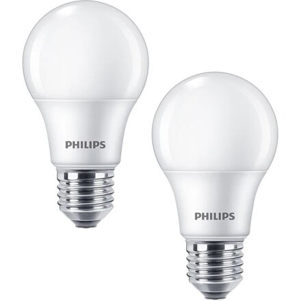 LED žiarovka Philips 8-60W A60 E27 840 2CT - 2 ks