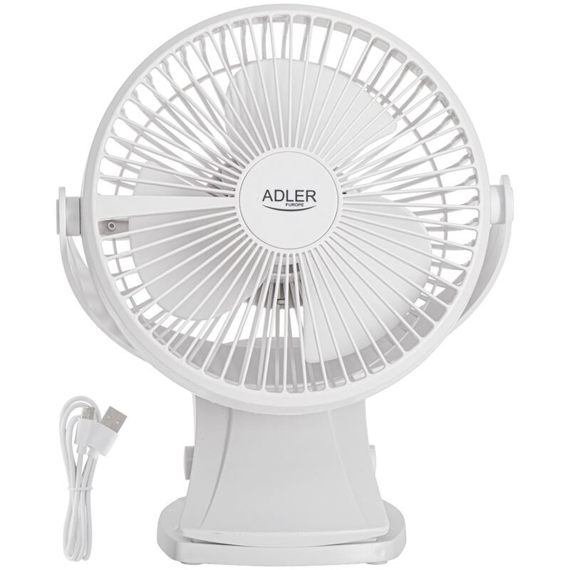 Stolový ventilátor s klipom Adler AD 7342 biely