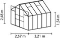 skleník VITAVIA URANUS 8300 číre sklo 3 mm strieborný