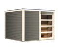 fínska sauna KARIBU CUBEN (81132) tm. sivá s predsieňou