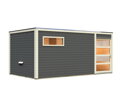 fínska sauna KARIBU HYGGE (86313) tm. šedá s predsieňou