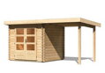 drevený domček KARIBU BASTRUP 2 + prístavok 200 cm (73290) natur LG2806