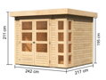 drevený domček KARIBU KERKO 3 (82926) natur LG2948