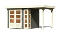 drevený domček KARIBU KERKO 3 + prístavok 150 cm (23515) sivý LG2951