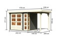 drevený domček KARIBU KERKO 3 + prístavok 150 cm (23515) sivý LG2951