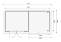 drevený domček KARIBU KERKO 3 + prístavok 240 cm (82932) natur LG2952