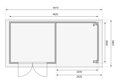 drevený domček KARIBU KERKO 3 + prístavok 240 cm vrátane zadnej steny (9185) natur LG2954
