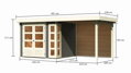 drevený domček KARIBU KERKO 3 + prístavok 240 cm vrátane zadnej steny (9186) sivý LG2955