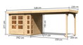 drevený domček KARIBU KERKO 3 + prístavok 280 cm (82936) natur LG2958