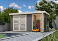 drevený domček KARIBU MÜHLENTRUP 1 (83540) terragrau LG3003
