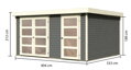 drevený domček KARIBU MÜHLENTRUP 3 (39048) terragrau LG3005