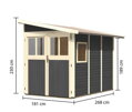 drevený domček KARIBU WANDLITZ 3 (73073) sivý LG3090