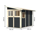 drevený domček KARIBU WANDLITZ 3 (38749) antracit LG3091