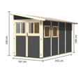 drevený domček KARIBU WANDLITZ 4 (73074) sivý LG3092
