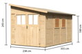 drevený domček KARIBU BOMLITZ 4 (68863) natur LG3139