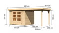 drevený domček KARIBU ASKOLA 3,5 + prístavok 240 cm (77716) natur LG3186