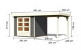 drevený domček KARIBU ASKOLA 3,5 + prístavok 240 cm (9144) sivý LG3187