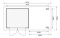 drevený domček KARIBU ASKOLA 3,5 + prístavok 240 cm (9144) sivý LG3187