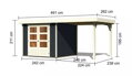 drevený domček KARIBU ASKOLA 3,5 + prístavok 240 cm (48912) antracit LG3188